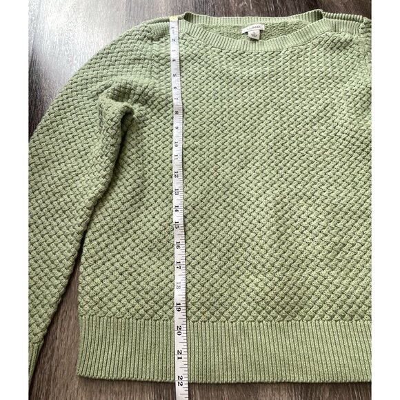 Vintage LL Bean Women’s Size M Knitted Mint Green Sweatshirt Crew Neck Sweater - Picture 4 of 14